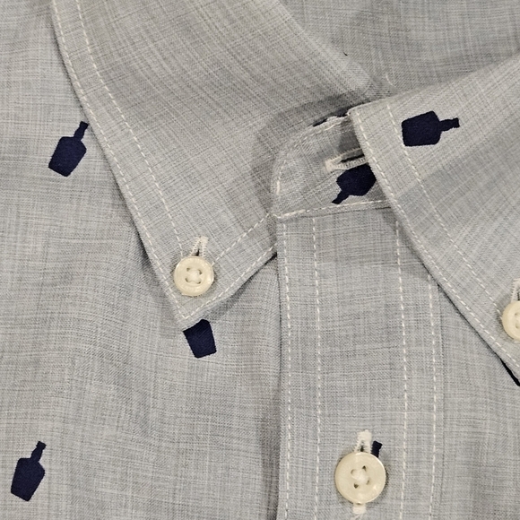 Southern Tide SZ M Nautical Bottles Dock Sport Shirt Blue Button Up Long Sleeve - Picture 6 of 11